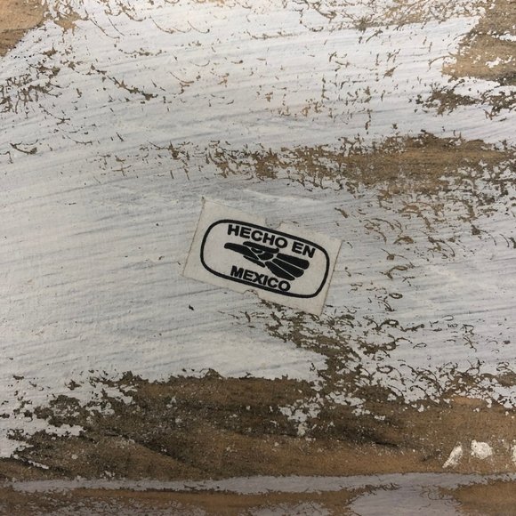 Wood Dough Bowl Small w/Handles White Wash 10x6x2 - Picture 6 of 10